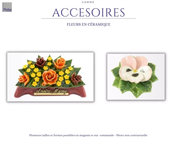 Gamme accessoires - fleurs en céramique