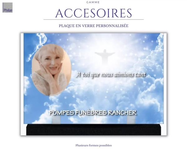 Gamme accessoires - plaque en verre personnalisée