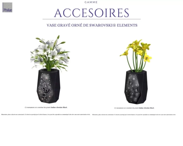 Gamme accessoires - vase gravé orné de swarovski elements