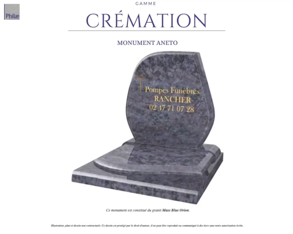 Gamme crémation - monument aneto