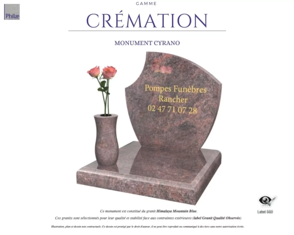 Gamme crémation - monument cyrano