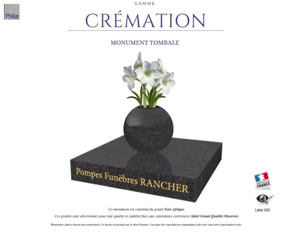 Gamme crémation - monument tombale