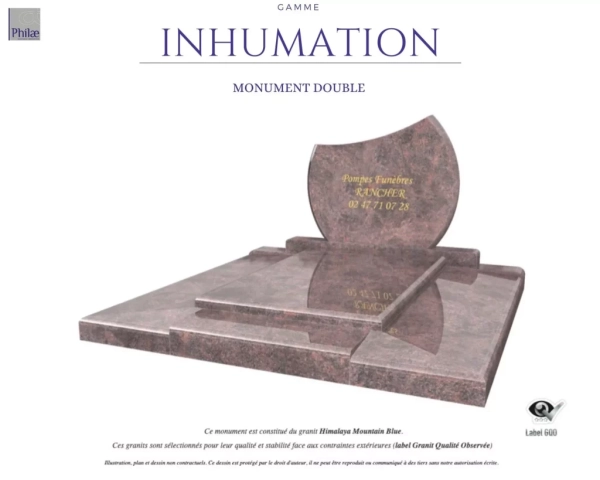 Gamme inhumation - monument double