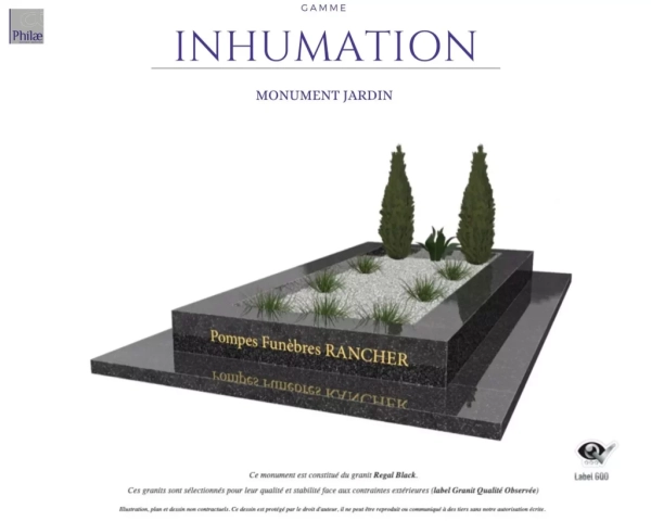 Gamme inhumation - monument jardin