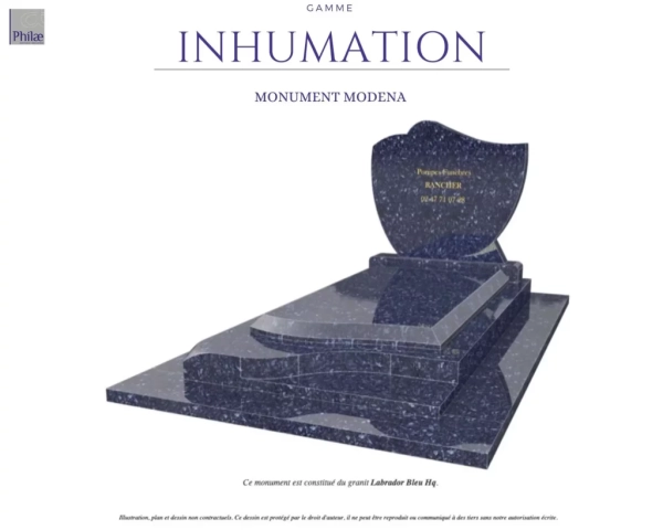 Gamme inhumation - monument modena