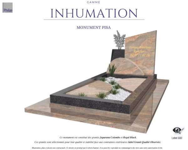 Gamme inhumation - monument pisa